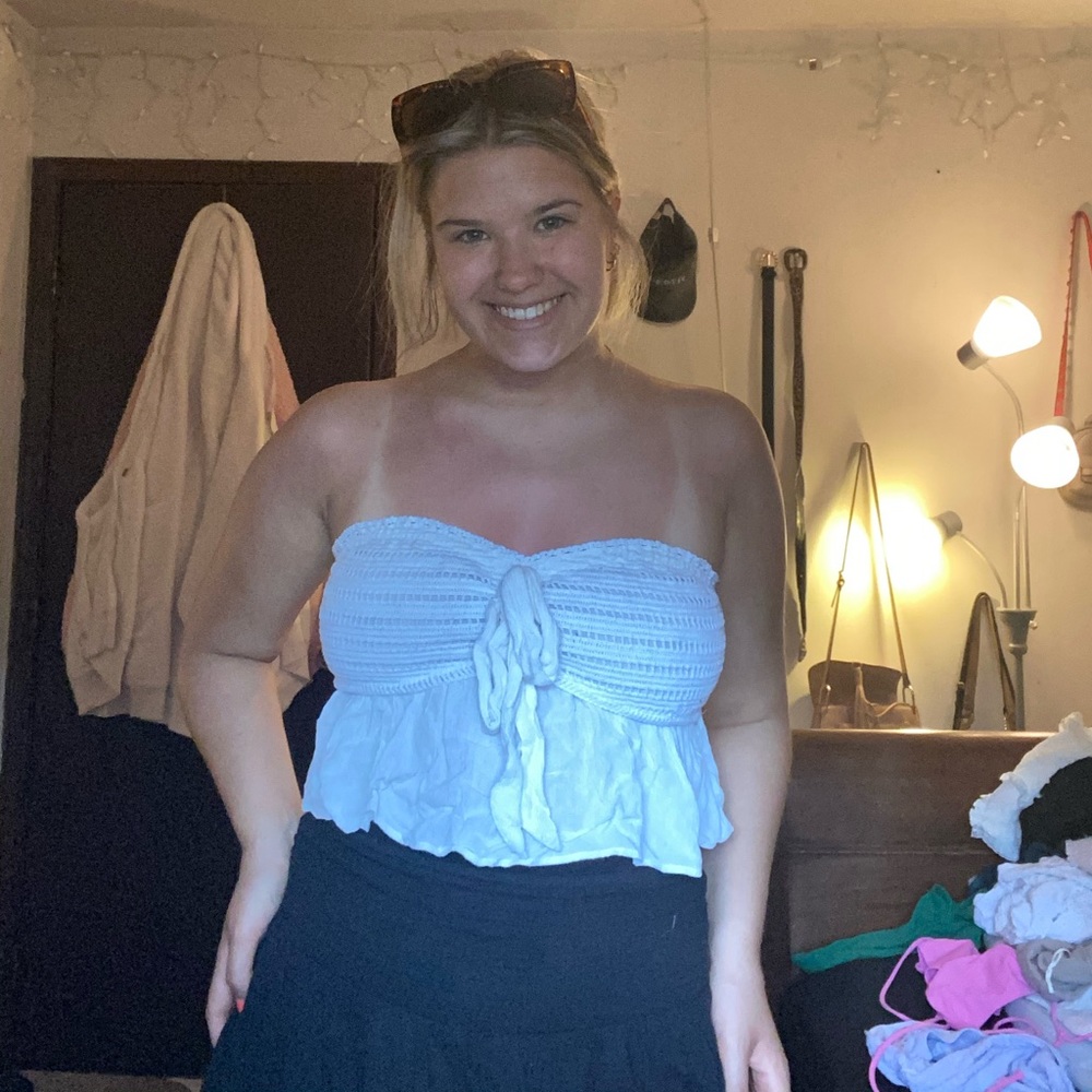 tie front crop tube top